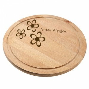 Frühstücksbrett Holz rund mit Gravur