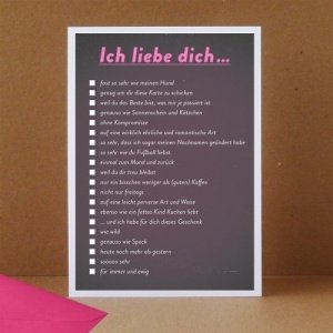 Ich liebe dich Multiple Choice Karte