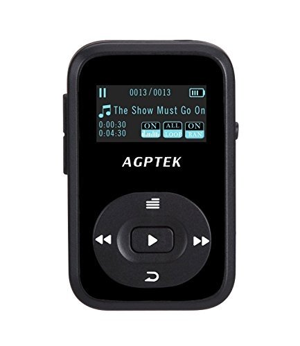 Bluetooth MP3 Player 8GB Mini Sport Mp3 Player mit Clip, 30 Stunden Wiedergabe Musik Player mit FM, 