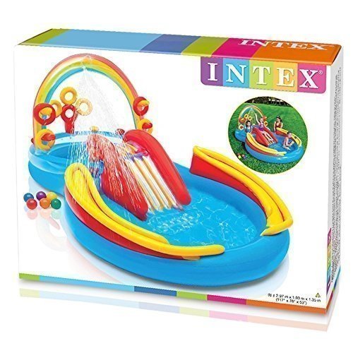 Intex Aufblasbares Wasserspielcenter Rainbow Ring, 117 x 76 x 53 Zoll