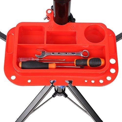 FEMOR Fahrradmontageständer mit Werkzeugablage Fahrrad Reparaturständer höhenverstellbar & klappb
